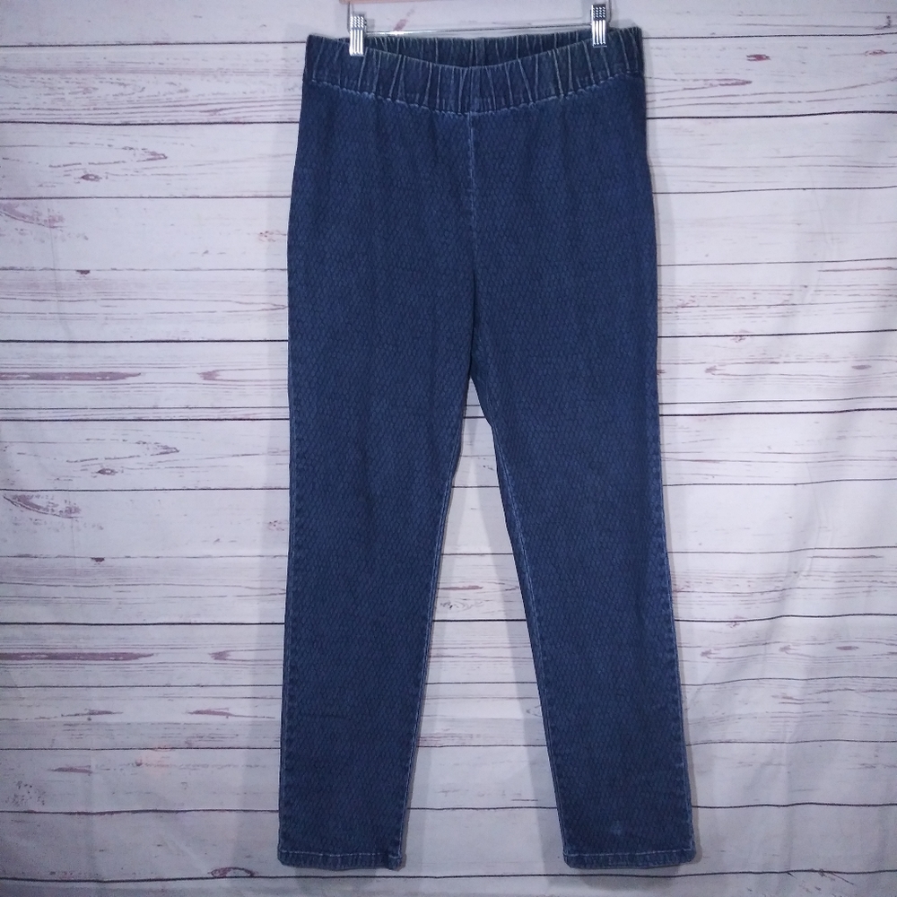 Soft Surroundings Reptile Print Denim Pants sz L